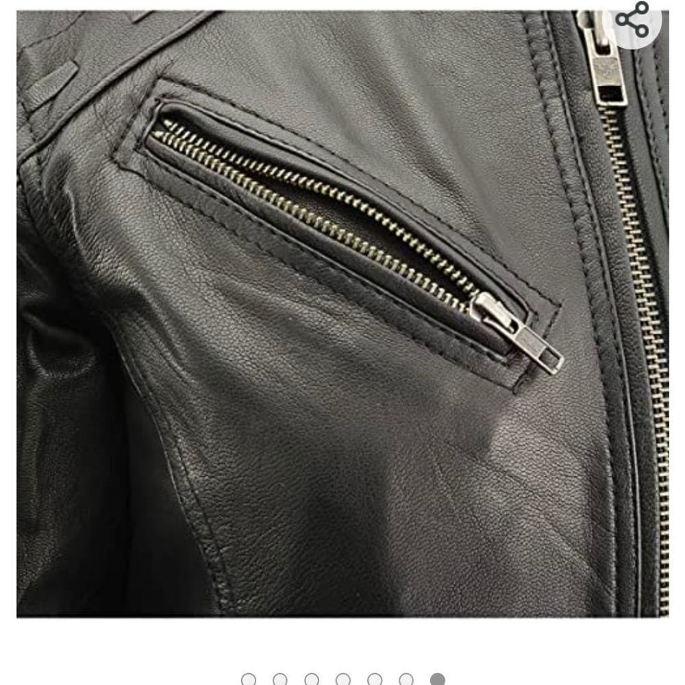 Milwaukee Leather Ladies Fringed Black Leather Racer Jacket - Picture 3 of 7